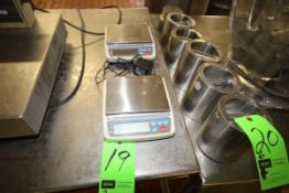 AND Max 600 g x .01 g Capacity Digital Scales, Model EK-600, S/N EP1803516 and S/N EP1800816 with 6
