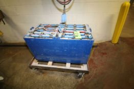 36-V Spare Forklift Batteries including (4) 4-Wheel Steel Carts