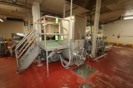 BULK BID 640 LB. CHEESE BLOCK SYSTEM WITH 2002 CFR GRINDER, INFEED CONVEYOR, HYDRAULIC LIFTER, S/