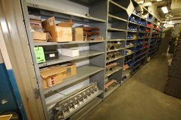 Contents of (8) Racks Only of Casting Line Parts including: Drive Parts, Belts, Spindles,