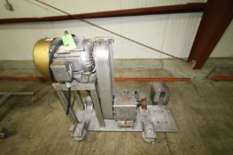 Falk 25 hp Drive Motor, Frame #284T, Mounted on Portable S/S Frame for Positive Displacement Pump,