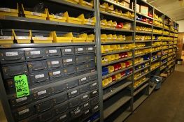 Contents of (8) Racks Only of Electrical Condulet Parts and Fuses including: Safety Tapes,