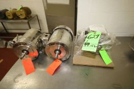 New Sterling S/S Clad Motors, Frame #56C includes 1/3 hp, Model SBY034MHA, 1730 RPM; 1-1/2 hp, Model