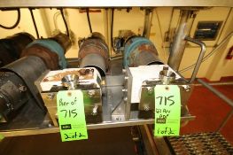 SPX/APV Size R1 Positive Displacement Pumps, S/N 1000002829732 and S/N 1000002746896 with 1-1/2