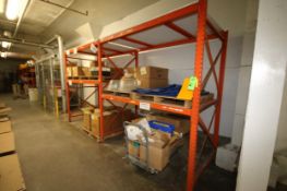 (14) Sections 3 and 4-High Orange and Gray Standard Pallet Racking