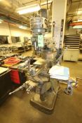 Bridgeport Pedestal Vertical Milling Machine, S/N 129120 with Machinist Vise