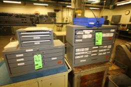 (4) Bins with Assorted Drill Bits, Taps, End Mills, Reamers and Some Tools (NOTE: Tables and
