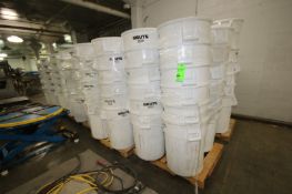 White Rubbermaid/Brute Trash Cans on (5) Pallets