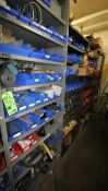 Contents of (5) Racks Only of Conveyor Parts for Eagle Conveyors, Case Sealer Parts, Assorted Dock