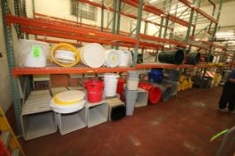 Large Assortment Janitorial Supplies including: Rubbermaid Trash Cans, Some with Lids, Rubbermaid