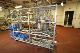Assorted S/S Piping with Connectors and Other Miscellaneous Fittings including (2) S/S Racks