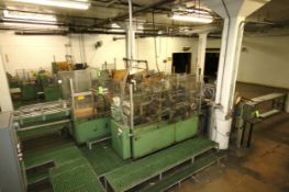 Douglas Case Packer, Model WA-18, S/N M-9891 with Nordson 3400 V Gluer and Surrounding Operator's