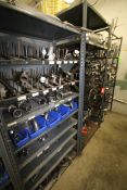 Contents of (8) Racks Only including Bin Rack of S/S Sanitary Fittings, Valve Parts, Hoses,