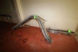 (3) Pc. Nercon S/S Conveyor with Side Rails, Leg Supports, 4-1/2