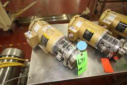 WCB 1 hp Centrifugal Pump, Model C114, S/N 1000002788396 with 1-1/2