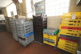 Approximately 350 Plastic Washable Bakery Racks Most 24
