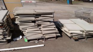 Lozier Shelving, 150 Shelves (12) 7' Uprights and Base Feet, Beige