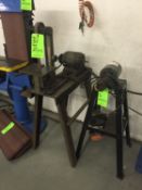 GE Motor with Buffer Attachment, 1/3 hp, 1725 RPM, on Stand and Band Sander with Craftsman 1750