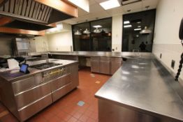 Large U-Shape All S/S Work Station, (2) Single Bowl Sinks, (1) In-Sink Erator Garbage Disposal,