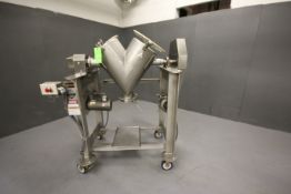 Patterson Kelley Portable S/S Twin Shaft Dry V-Blender, S/N C441079 with 2 cu.ft. Capacity and 85