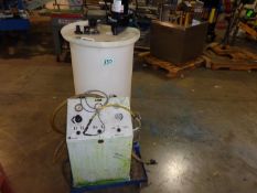 55 Gallon Plastic Mix Tank with Mixer and Drive unit on cart - 110 Volts (LOCATED IN IOWA, FOB