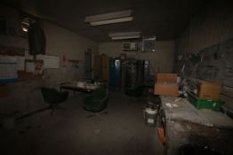 Contents of Room incudes (8) Lockers, (5) Chairs, Heater, Spare Tooling, 16 ft. Shop Bench, Table,