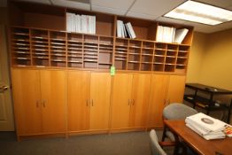 (4) Wood Cabinets with (2) Shelves for Mail
