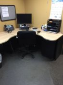 Contents of Office with Desk, (2) Chairs, 4-Drawer Metal File Cabinet (NOTE: Computer and