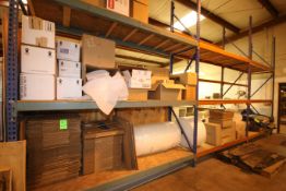 Assorted Packing Supplies and Empty Boxes Consisting of Bubble Wrap and Uline Newsprint Sheets (