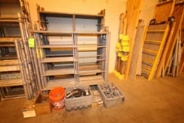 Assorted Safeway Steel Scaffolding with (21) Uprights, Crossbraces and Wheels