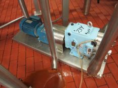 Waukesha Positive Displacement Pump, Model 130u1, S/N: 2922095r2-3, 5HP, 3in IN 3in OUT, 230-460