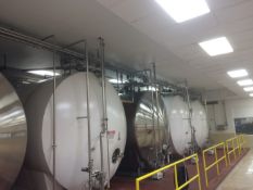 Cherry-Burrell 5,000 Gallon Horizontal Jacketed Stainless Storage Tanks, Model E, S/N 69-128-1