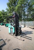 Mitsubishi Stand-Up Narrow Aisle Reach Forklift, M/N EDR15N, S/N 2DR3435717, 3,000 lb. Lifting