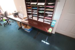 (4) Pcs. - Aprox. 8 ft. and 4 ft. Folding Tables with Laminate Top and (2) Upholstered Steno Chairs