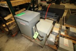 (4) Pcs. Transformers including: Hammond 15 KVA, 240 - 480 V; Square D 45 KVA - HV 480 LV 240 and