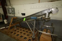 BW Sin Clair S/S Incline Auger Conveyor, S/N 93K331, with Discharge Valve, 1.5 hp Gear Motor, 110