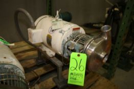 Tri-Clover 7 1/2 HP Centrifugal Pump, M/N C216ML21TS, S/N 101492-01, 2