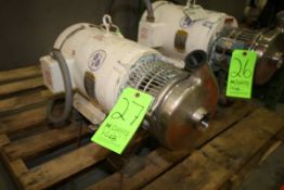 Tri-Clover 7 1/2 HP Centrifugal Pump, M/N C216MD18TS, S/N W7287, 2