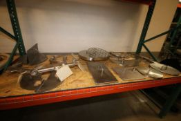 Lot of Assorted S/S Lids, Side Sweep Agitation and Other Agitation, Screens, Kettle Lids, and Others