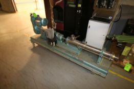 Moyno 3 HP Progresive Cavity Pump, S/N AS38037 Frame 2FGC, Type SSQ, Trim DAANH, SEW Motor 1140 RPM,