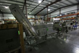 S/S Portable Product Hopper with Cleated Incline Conveyor (Product Elevating Conveyor), Mounted on