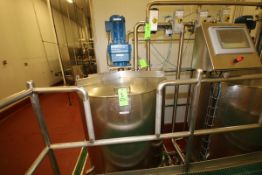 Walker 250 Gal. Insulated Hinged Lid S/S Vertical Mix Tank, Model MIX, S/N 2816, Includes SEW 5 hp 2