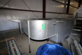 150” L x 157” W x 54” D - L Shaped S/S Fruit Soak Tub