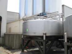 Feldmeier 4700 Gallon Capacity Vertical Single Shell Infusion Tank, Dome Top, Conical Bottom, 168