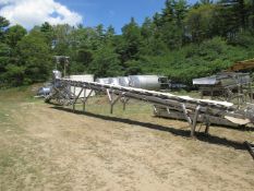 PPM Technologies Stainless Steel Incline Conveyor no Drive, 18? Wide Belt, Conveyor is Approx 53? in