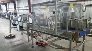 Laning Conveyor 24in wide belt, 14ft 6in long laner, begins with single file and separates product