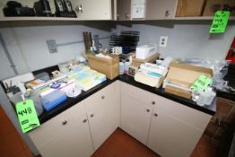 Assorted Lab Supplies including: Disposable Pipettes, Tips, Thermometer, Timer, Test Tubes, Holders,