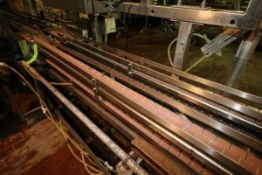 Aprox. 118 ft. L S/S Product Conveyor, 2-Lane to Single Lane with 3-1/4