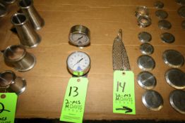 (2) Anderson 100 psi S/S Sanitary Grade Clamp Type Pressure Gauges