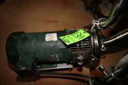 Tri-Clover 5 hp Centrifugal Pump, S/N U2727 with 2-1/2